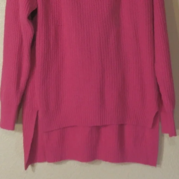 a.n.a  Sweater Pullover Pink NWT V-Neck High Low Long Sleeve Stretch SOFT - Picture 4 of 8